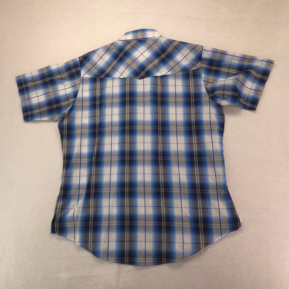 Ely Cattleman Short Sleeve Button Up Shirt Mens Size Extra Large XL Blue - Picture 9 of 9
